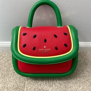 KATE SPADE PUFFY WATERMELON MINI TOP HANDLE CROSSBODY / SATCHEL